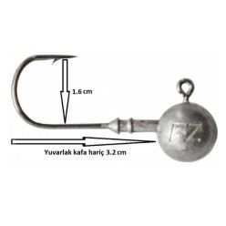 Dam Ball Jig Head No:3/0 İğneli 15gr Zoka (5 Adet)