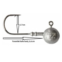 Dam Ball Jig Head No:4/0 İğneli 15gr Zoka (5 Adet)