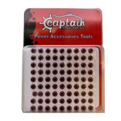 Captain 7631 Göz 5mm Yapışkanlı Kırmızı Silikon Damla Göz 81'li Paket