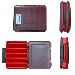 Sea Horse Çift Taraflı 10 Gözlü Maket Yem Kutusu 20x15x4.5cm (Max 12.5cm maketler için) Kırmızı