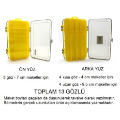 Captain 7217 Çift Taraflı Suni Yem Kutusu 13 Gözlü 17.5x10x4.5cm