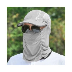Captain Fisherman Style Cap JF-06 Katlanır Fileli Şapka + Çıkarılabilir Yüz Koruma