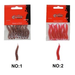 Captain 3564 Ajibishi Silk Worm 5.5cm LRF Silikon Yem 8'li Paket İğnesiz