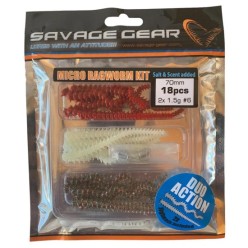 Savage Gear LRF Ragworm Kit 7cm 18 Adet Silikon + 2 Adet Zoka (Red-Brown-Glow)