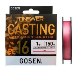 Gosen X16 Casting Answer 1PE-0.165mm 16 Örgü Spin İpi 150mt Pink
