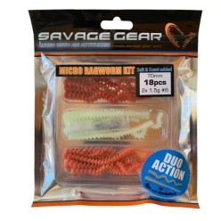Savage Gear LRF Ragworm Kit 7cm 18 Adet Silikon + 2 Adet Zoka (UV-Red-Pink-Glow)