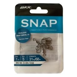 BKK Duolock Snap Swivel-51 No:1 Klipsli Fırdöndü (5'li Paket)