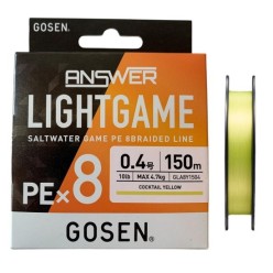 Gosen Answer Light Game PE 8 Örgü 0.4PE 150mt Cocktail Yellow LRF İp Misina