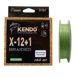 Kendo X-12+1 Braided 150mt 0.16mm Apple Green Örgü İp Misina