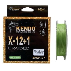 Kendo X-12+1 Braided 300mt 0.20mm Apple Green Örgü İp Misina