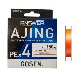 Gosen Answer Ajing PE4 Örgü LRF İp Misina 150mt Cocktail Orange