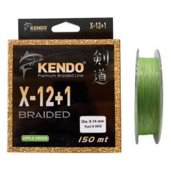 Kendo X-12+1 Braided 150mt 0.14mm Apple Green Örgü İp Misina
