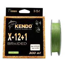 Kendo X-12+1 Braided 300mt 0.18mm Apple Green Örgü İp Misina