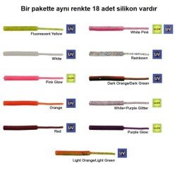 Kendo Fire Worm Lrf Silikonu 5cm (18'li Paket) Karides Kokulu