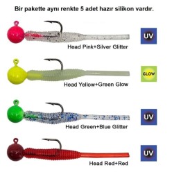 Kendo Hook Worm 2gr Jighead 4.5cm Lrf Silikonu (5'li Paket)
