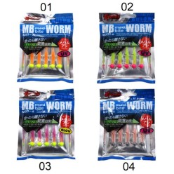Captain 3521 Mini Worm 4.5cm 2gr Hazır LRF Silikon Yem (5'li Paket)