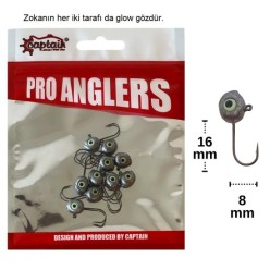 Captain 6420 Jighead Glow Eye 1gr Zoka (10'lu Paket)