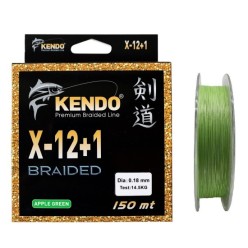 Kendo X-12+1 Braided 150mt 0.18mm Apple Green Örgü İp Misina