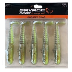 Savage Gear Gobster Shad 11.5cm 16gr Silikon Yem Green Pearl Yellow (5'li Paket) İğnesiz